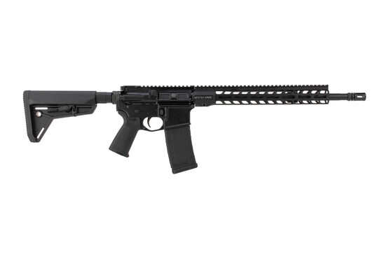 Stag Arms Stag15 Tactical 5.56 Rifle with Magpul MOE SL features a hardcoat anodized black finish
